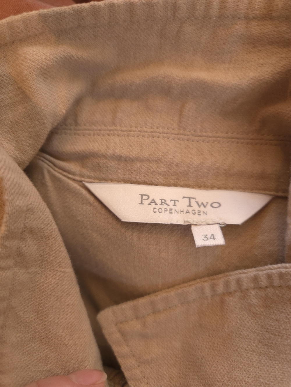 Part Two Copenhagen | Light Beige Utility Jacket Dress with Zip Front, Size 34 - Picture 4 of 7
